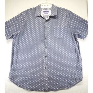 English Laundry Men Button Down Shirt Blue W Pattern Size L